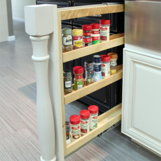 3″ Wall Filler Pullout with Adjustable Shelves