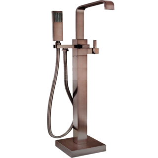 42″ Freestanding Bathtub Faucet Floor Mount Tub Filler Handheld Bath Wand Shower