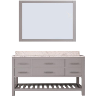 48 In. Caribbean Breeze Collection Bathroom Vanity Set with Carrara White Top and Mirror
