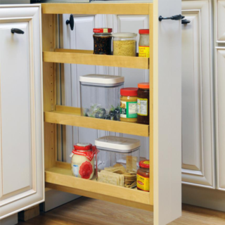 6″ Base Filler Pullout with Adjustable Shelves