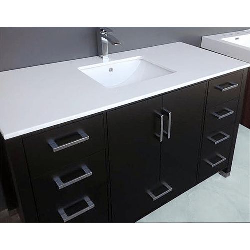 Engineered Quartz Vanity Top, 61 Inch Quartz Single Sink Vanity Top