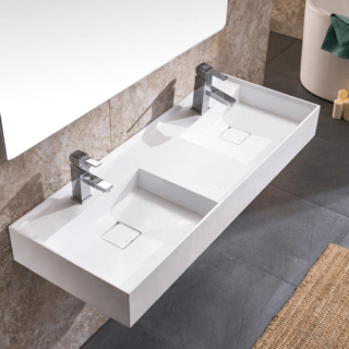 Double Modern Wall Mounted Bathroom Sink