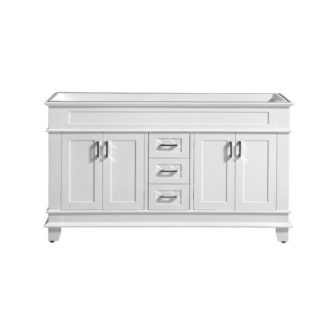60″ Classic Double sink Vanity solid wood in white color