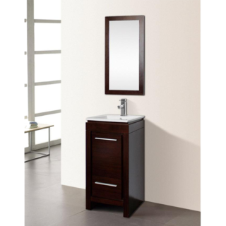 18 In Bathroom Cabinet Wenge Set Included Mirror and ceramic top
