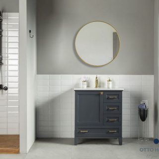 Paloma 30″ Dark Gray Bathroom Cabinet