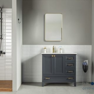 Paloma 36″ Dark Gray Bathroom Cabinet