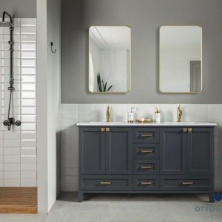 Paloma 60″ Dark Gray Bathroom Cabinet