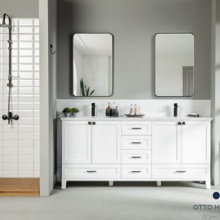 Paloma 72″ White Bathroom Cabinet