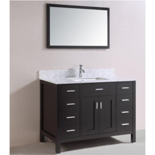 48 In. London Bathroom Vanity Set with Carrara White Top and Mirror