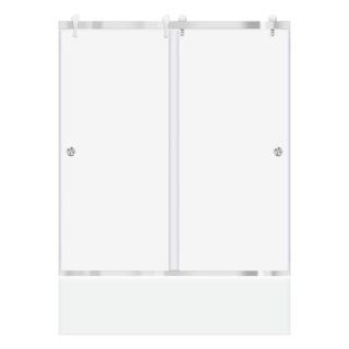 HM-56-60 W X 62 H SLIDING BATHTUB BYPASS GLASS DOORS IN BRUSHED NICKEL