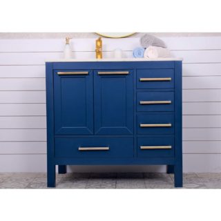 Ashley 36″ Navy Blue Bathroom Vanity