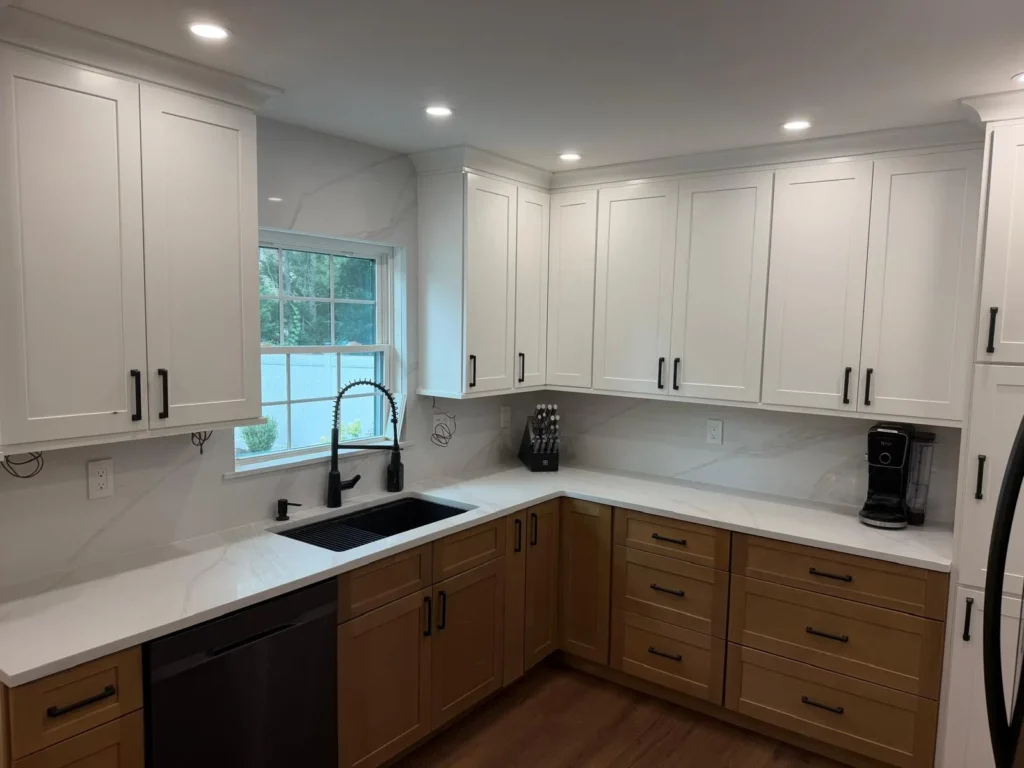 Kitchen renovation in Franklin Park NJ with custom cabinets by HM Cabinetry