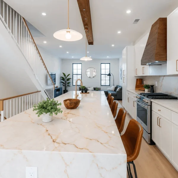 kitchen makeover cabinets and wood hood in new jersey